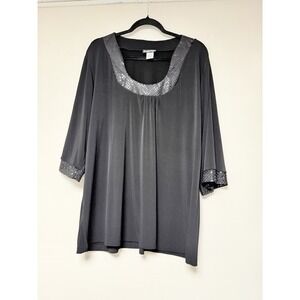 Double Take Women's‎ Black Blouse Size 2X